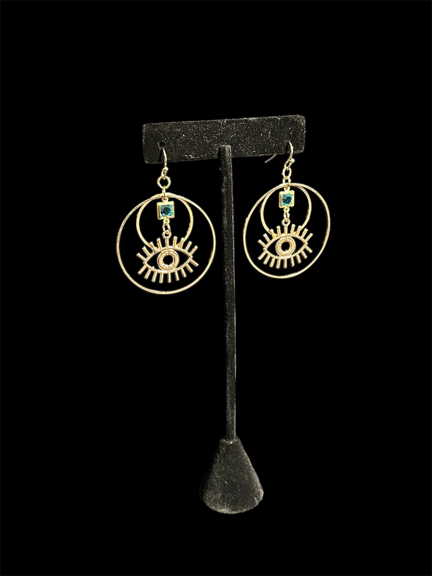 Gold Eye Earrings