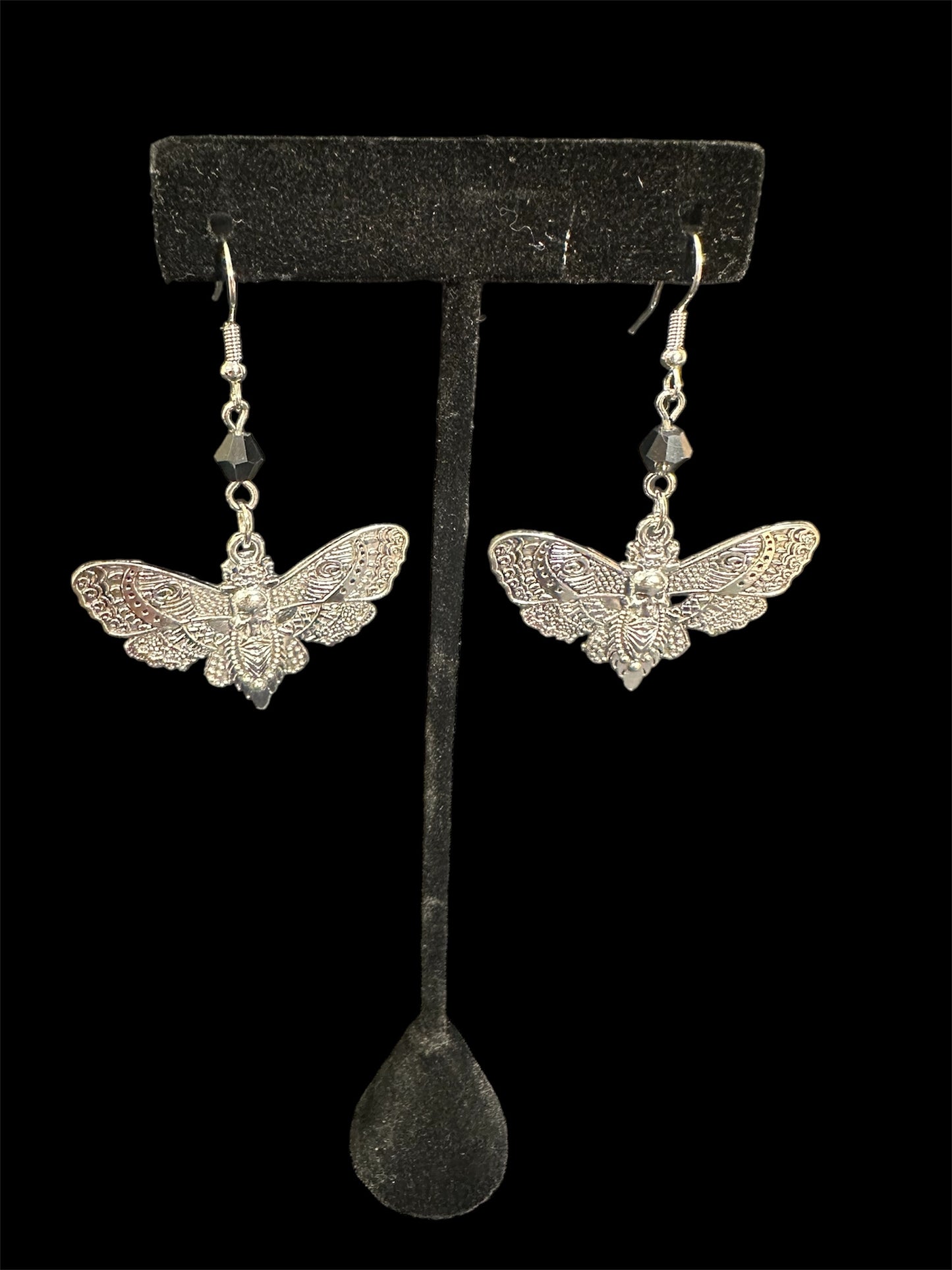 Silver Moth Earrings