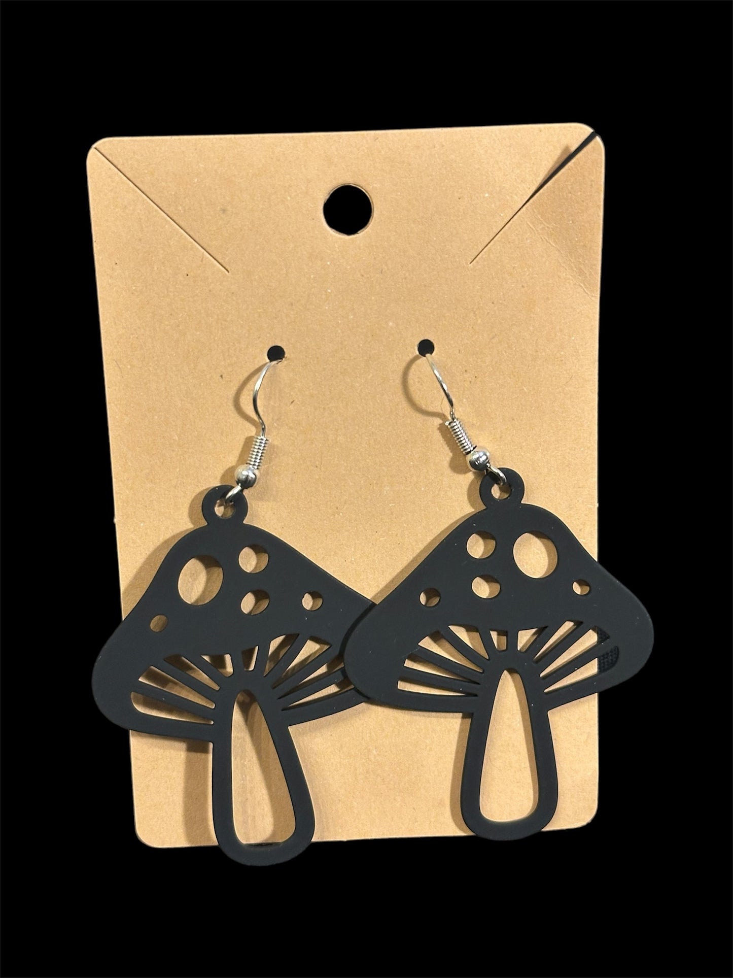 Black Mushroom Earrings